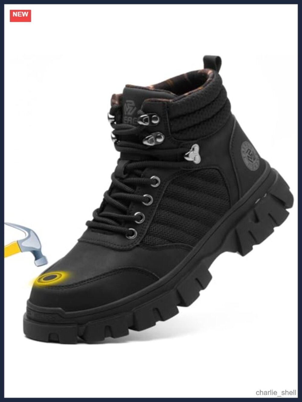 Waterproof Steel Toe Work Boots Mens 6 Inch Comfortable Safety Non Slip